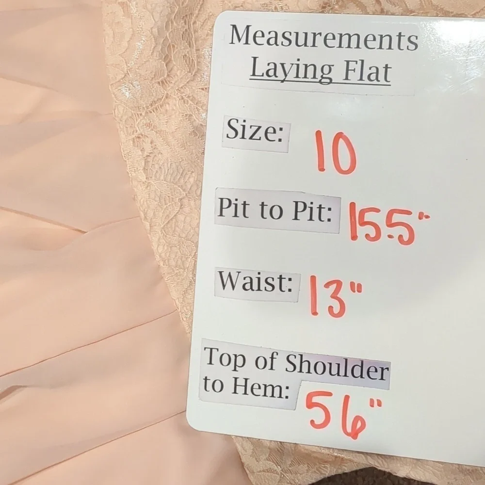 AX Paris Pale Pink Lace Bodice Chiffon Prom Evening Formal Dress size 10